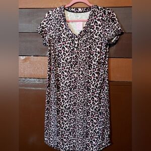 NWOT Dream XXS Pink Cheetah Short Sleeve adorable nightshirt